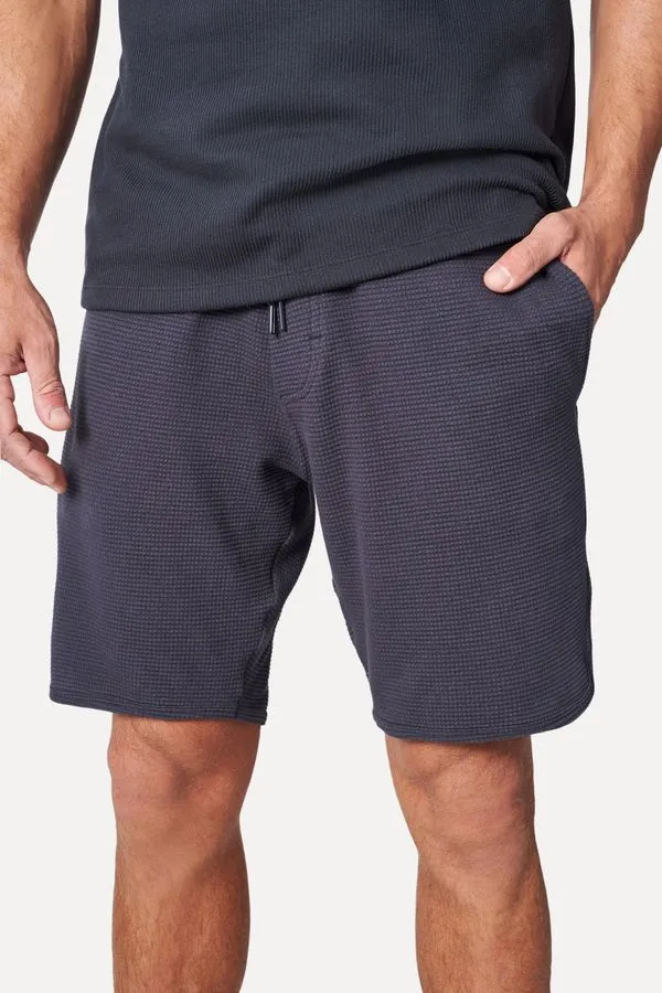 Bermuda Malha Textura Waffle Preto - G