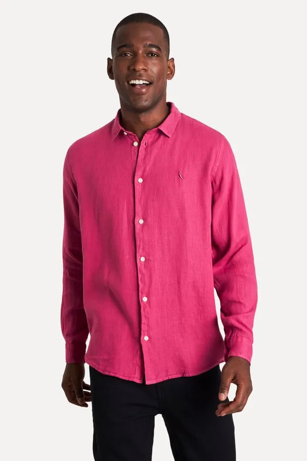 Camisa Pf Ml Linho Fuscia - Ggg
