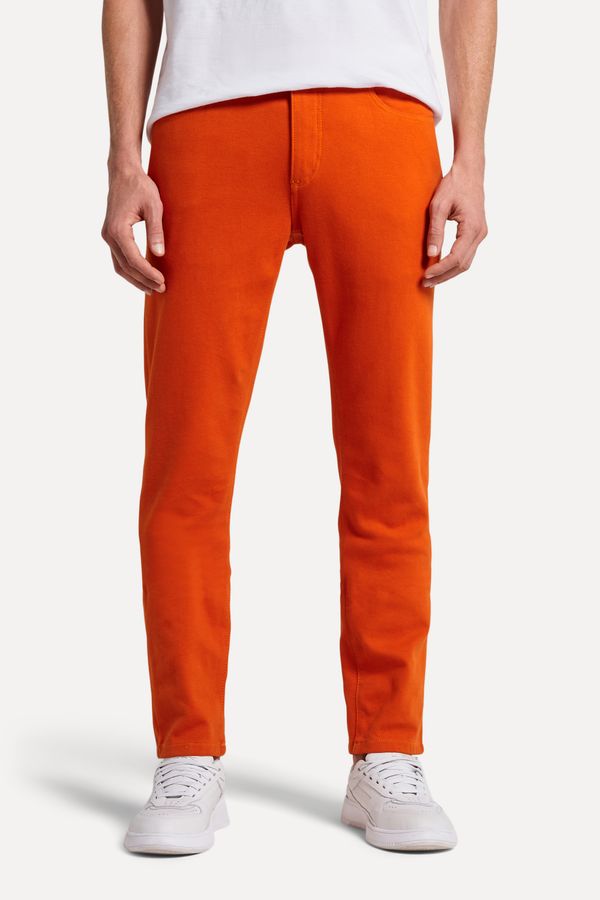 Calca 5 Pockets Moletom Laranja Queimado - 40