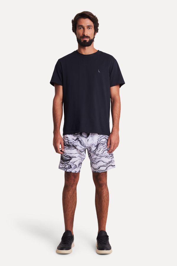 Bermuda De Praia Estampada Relevo Branco - 48