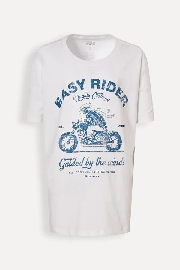Camiseta Mini Tp Estampa Mascote Rider Branco - 12