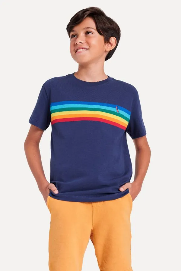Camiseta Mini Tp Mc Listra Color Azul Jeans - 04