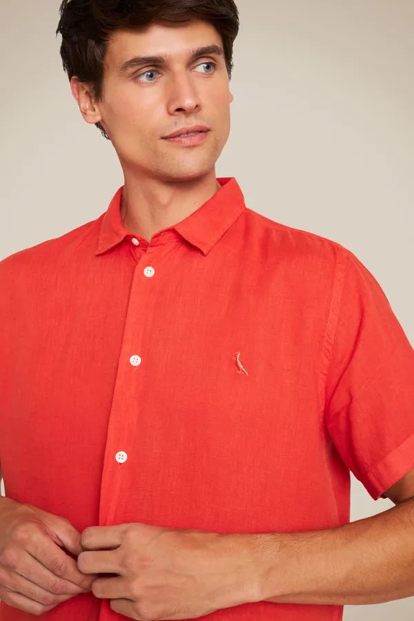Camisa Pf Mc Linho Vermelho - M