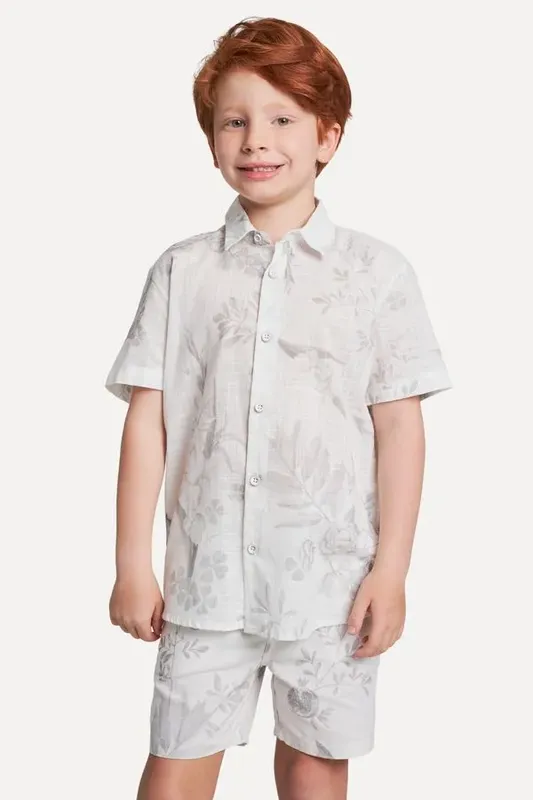 Camisa Mini Estampada Branco - 14