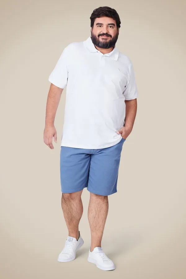 Bermuda 5 Pockets Moletom Azul Jeans - 3g