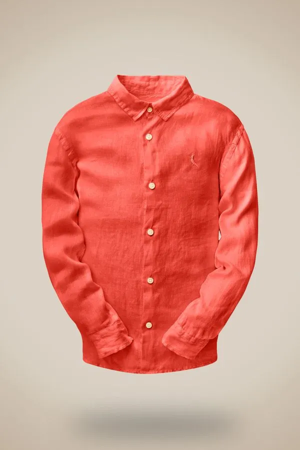 Camisa Mini Ml Tp Linho Tinturado Cereja - 02