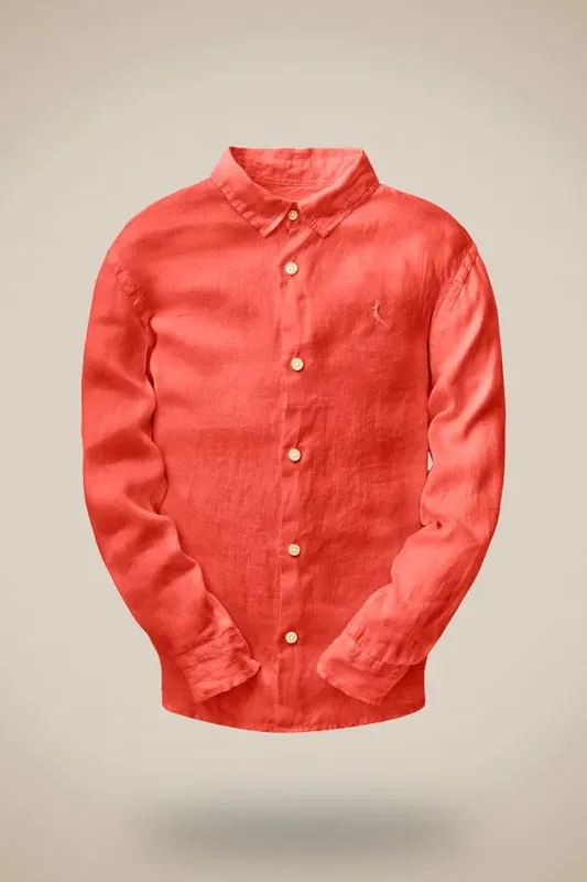 Camisa Mini Ml Tp Linho Tinturado Cereja - 02