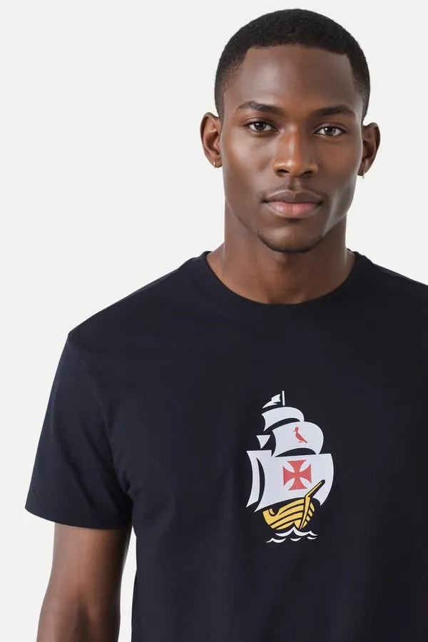 Camiseta Estampada Vela Vasco Preto - Ggg