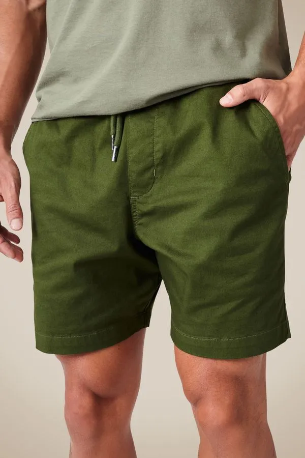 Short Elastico Estonado Verde Musgo - M