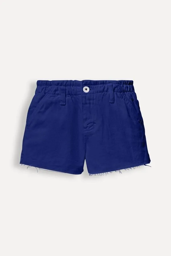 Short Menina Sarja Elastico Azul Klein - 16