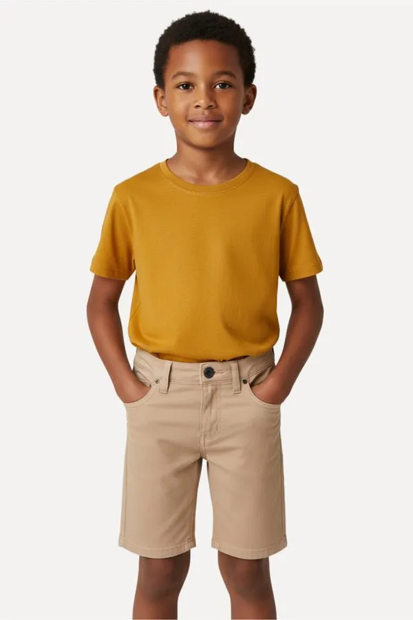 Bermuda Mini Sarja 5 Pockets Khaki Escuro - 16