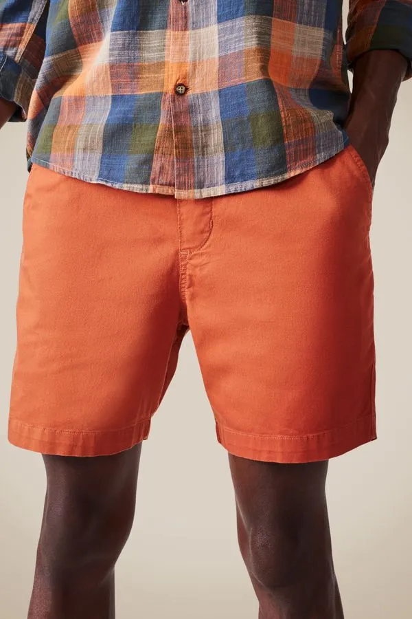 Short Elastico Estonado Laranja Ferrugem - M