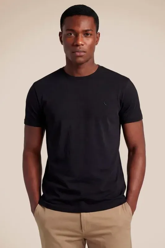 Camiseta Basica Enxuto Modal Color Preto - Gg