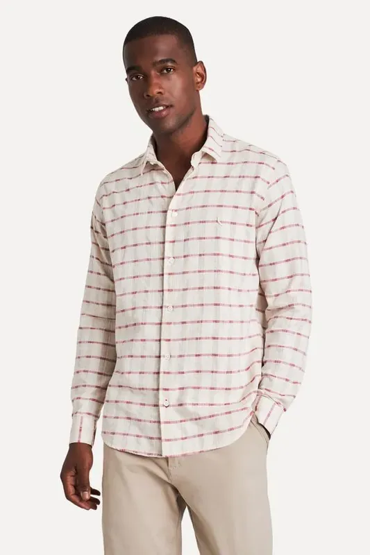 Camisa Ml Listra Areia - M