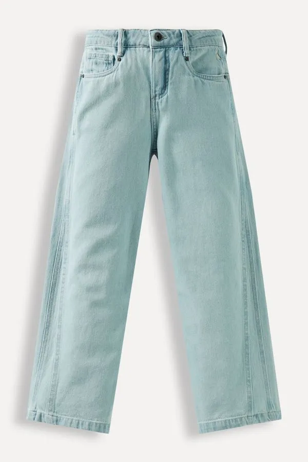 Calca Menina Jeans Wide Clara Indigo - 08