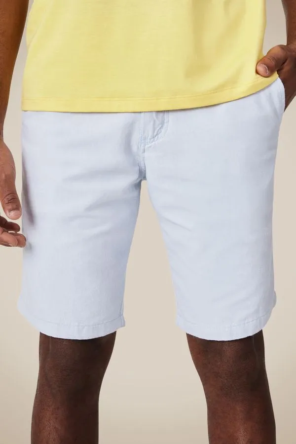 Bermuda Forro Meia Malha Oxford Azul Claro - 46