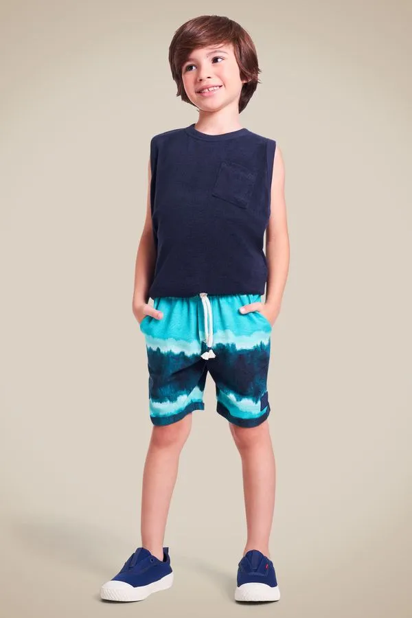 Bermuda Mini Tie Dye Azul - 08