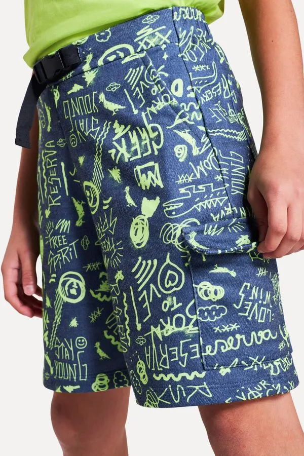 Bermuda Cargo Mini Moletom Stay Young Marinho - 08