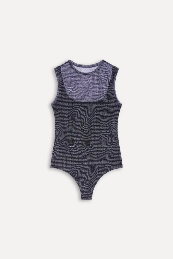 Body Tule Flamengo Preto/Off White - M
