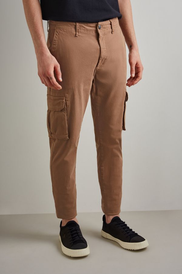 Calça Sarja Cargo Elastano Army Khaki - 48