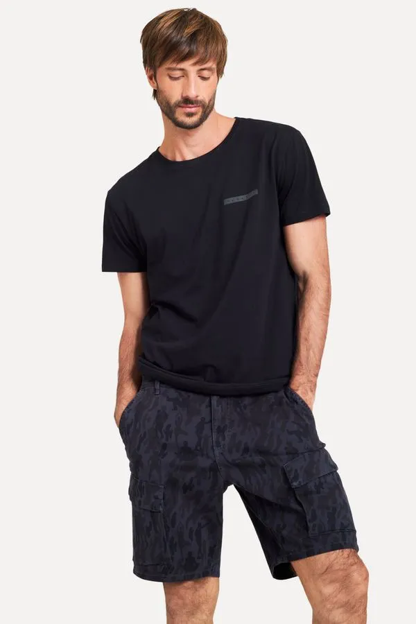 Bermuda Cargo Estampada Rock Camuflado Cinza - 3g