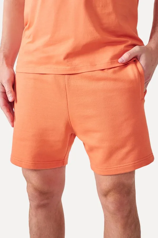Bermuda Moletom Detalhe Bordado Laranja Dust - P