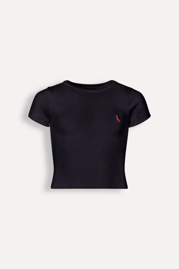Camiseta Menina Canelada Preto - 08