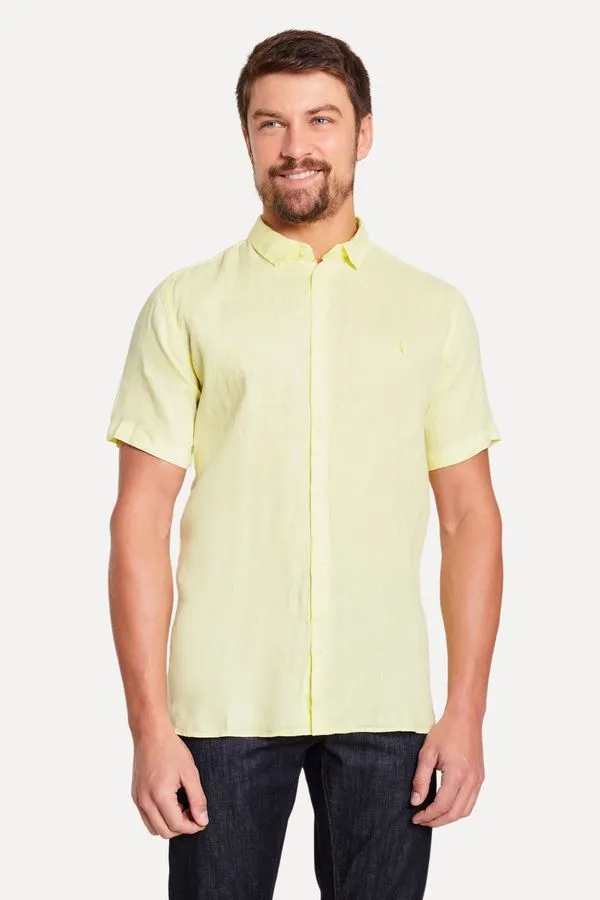 Camisa Linho Amarelo Claro - Ggg