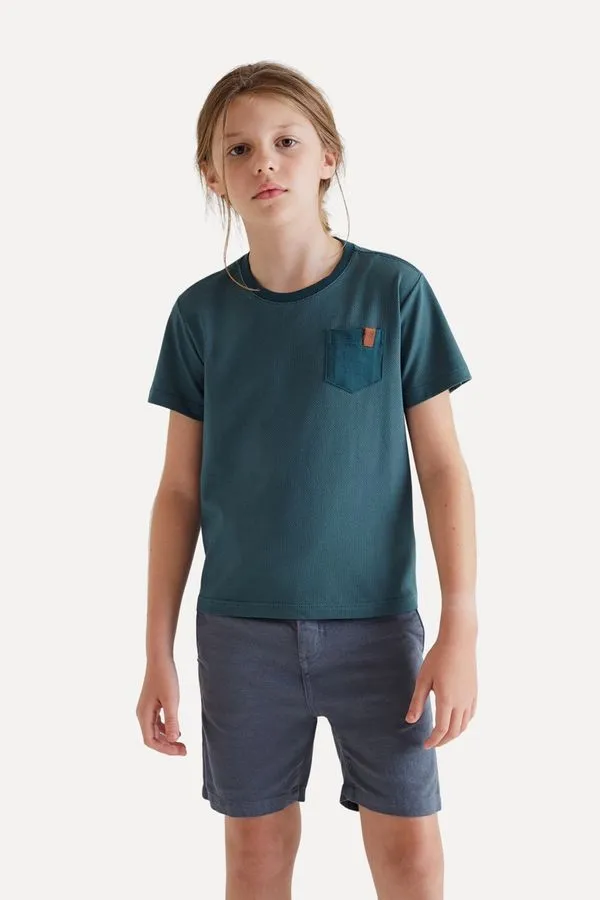 Camiseta Reserva Mini Bolsinho Detalhe Couro Verde - 10