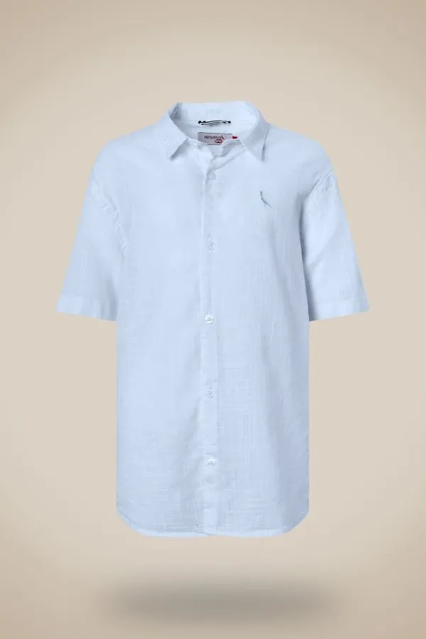 Camisa Mini Flame Leve Mc Azul Claro - 14