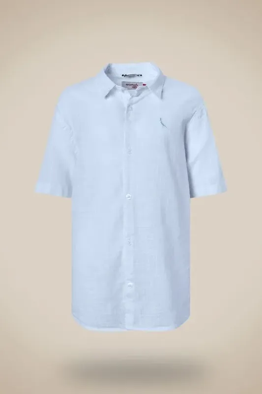 Camisa Mini Flame Leve Mc Azul Claro - 14