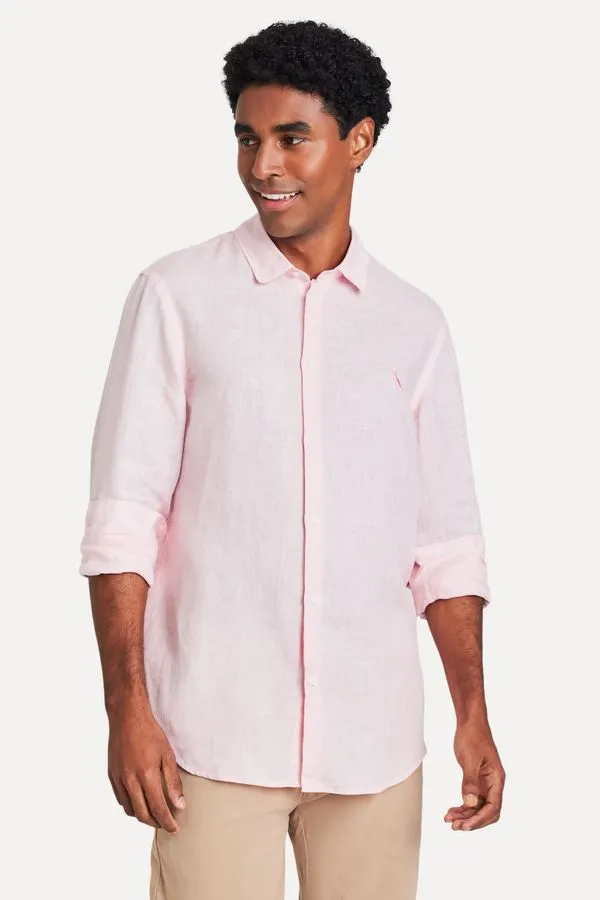 Camisa Ml Linho Copacabana Rosa Claro - M