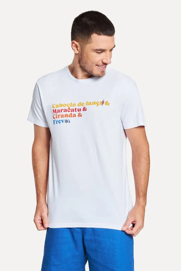 Camiseta Estampada Folclore Branco - Ggg