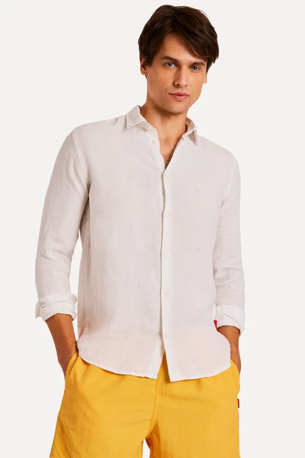 Camisa Pf Ml Linho Off White - Gg