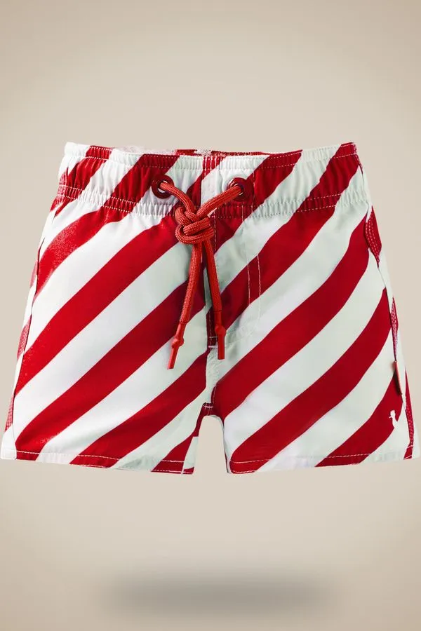Short Praia Bb Listra Diagonal Vermelho - 1