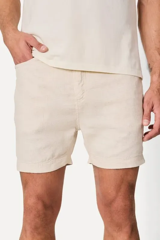Bermuda Five Pockets Linho Hibisco Natural - 42