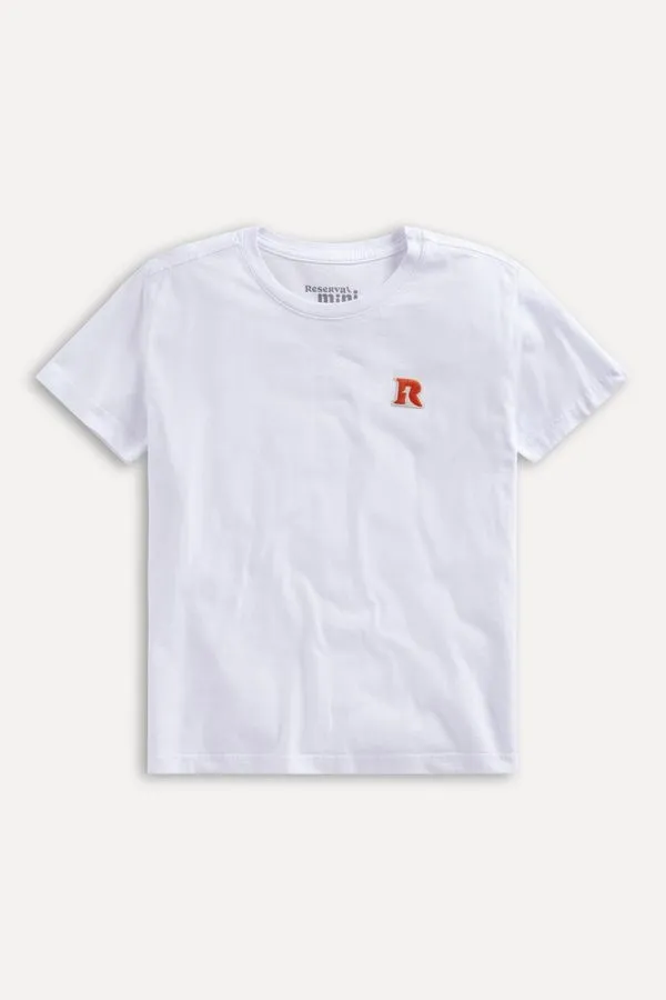 Camiseta Mini Estampada Patch R Branco - 14