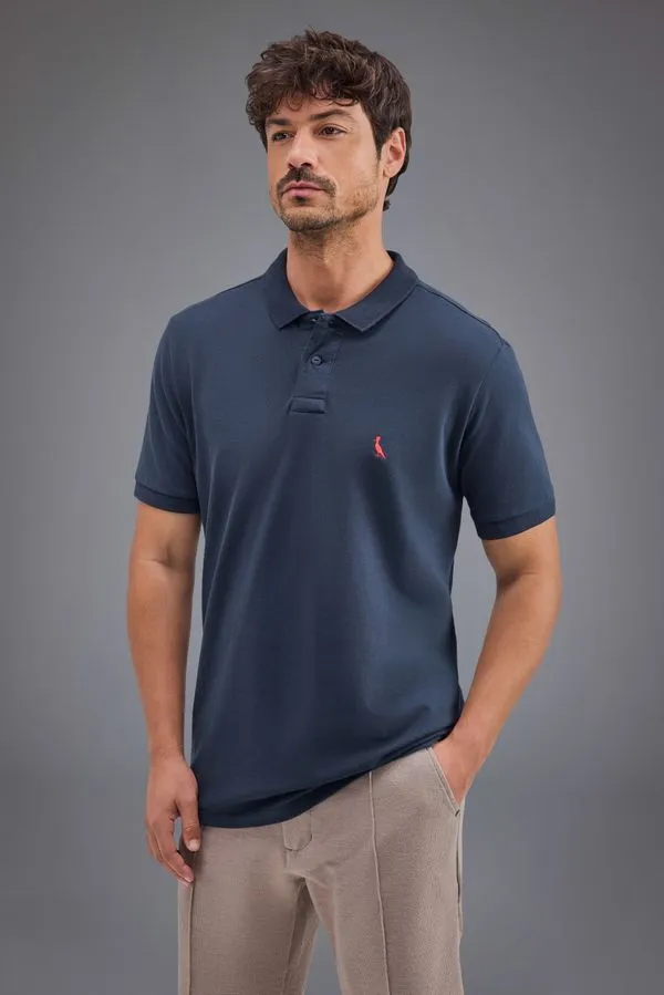 Polo Picapau Bordado Brasa Marinho - G
