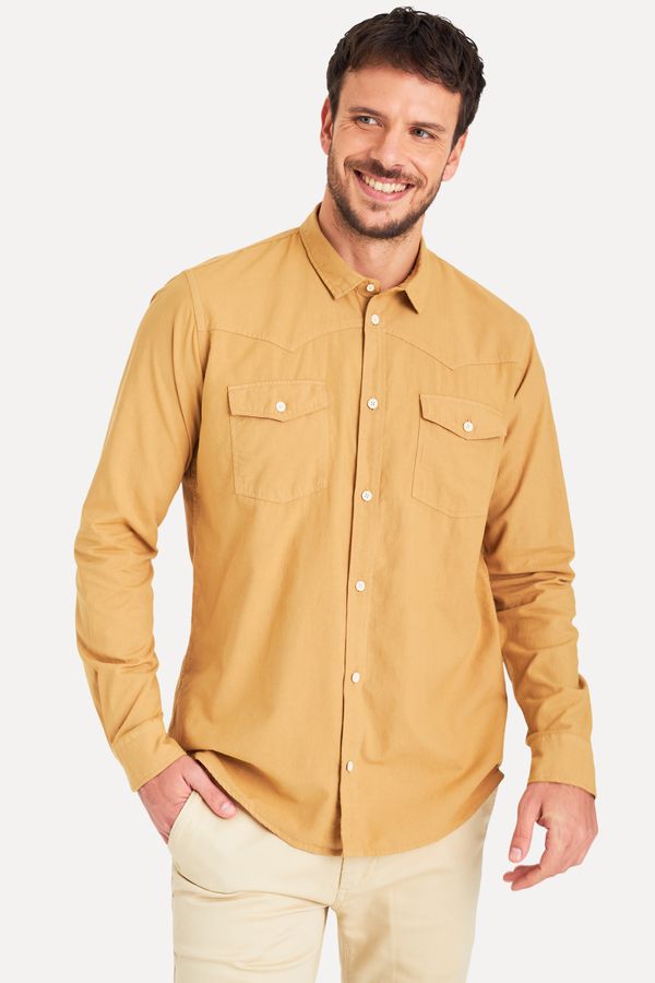 Camisa Ml Western Tinturada Khaki - P