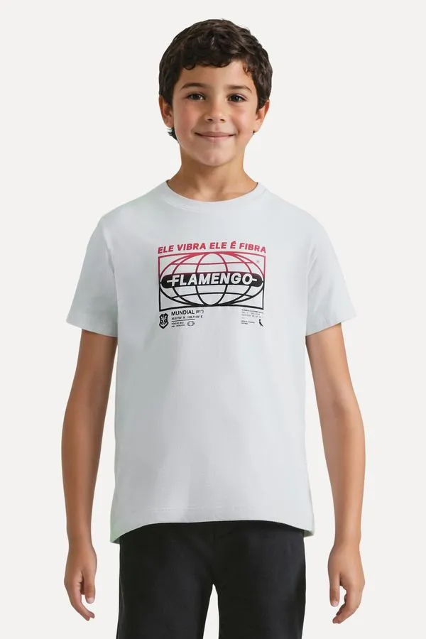 Camiseta Est Mini Ele Vibra Flamengo Branco - 16