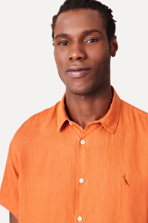Camisa Mc Linho Laranja Ferrugem - G