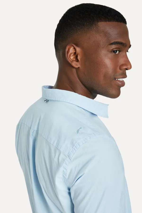 Camisa Ml Regular Colors Azul Claro - G
