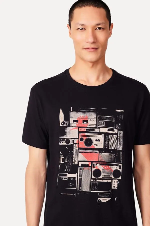 Camiseta Estampa Pica Pau Sound System Preto - M