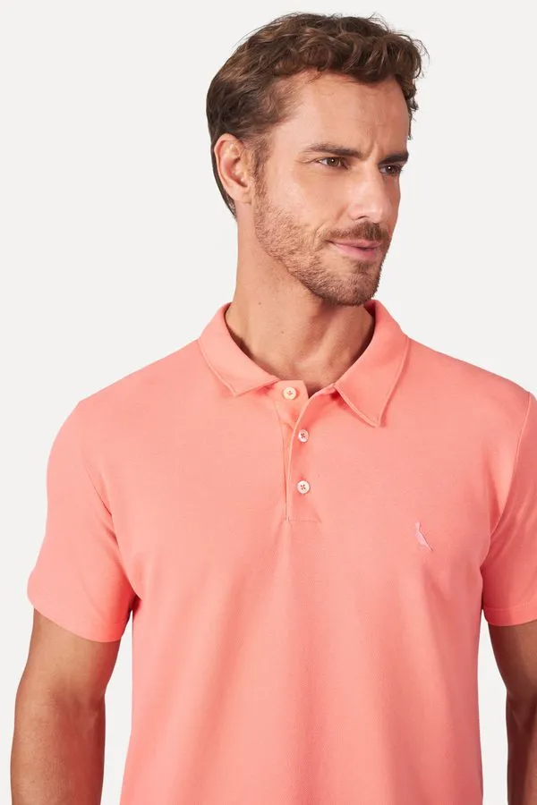Polo Regular Piquet Casual Salmao - P