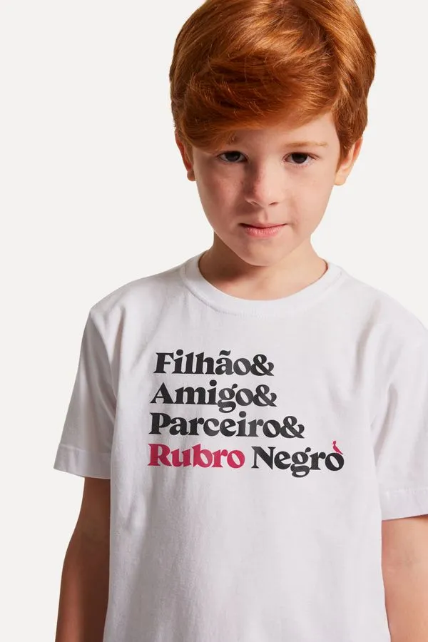 Camiseta Mini Filhao Rubro Negro Branco - 10