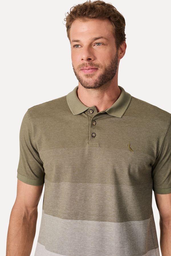 Polo Piquet Alba Ii Militar/Pto/Amarelo Queim - G
