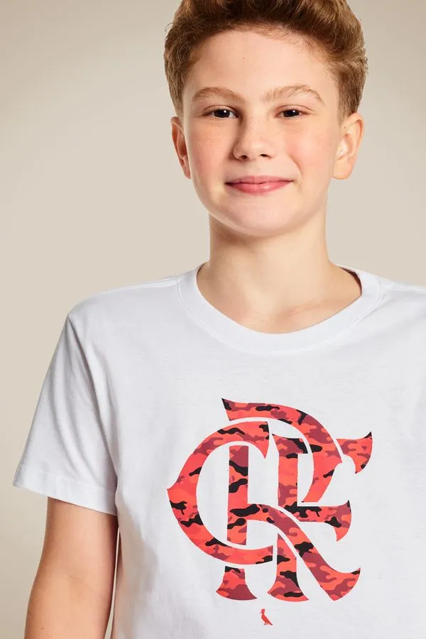 Camiseta Mini Est Crf Camuflado Verm Fla Branco - 04