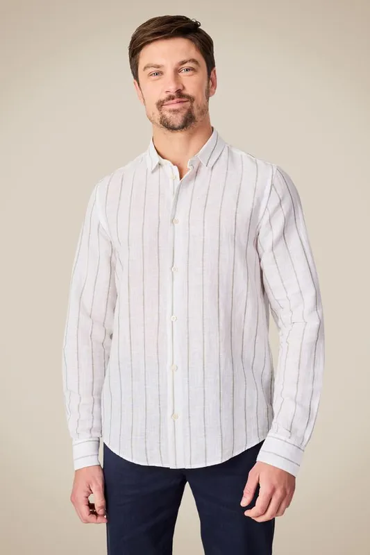 Camisa Linho Listrado Imperial Militar - M