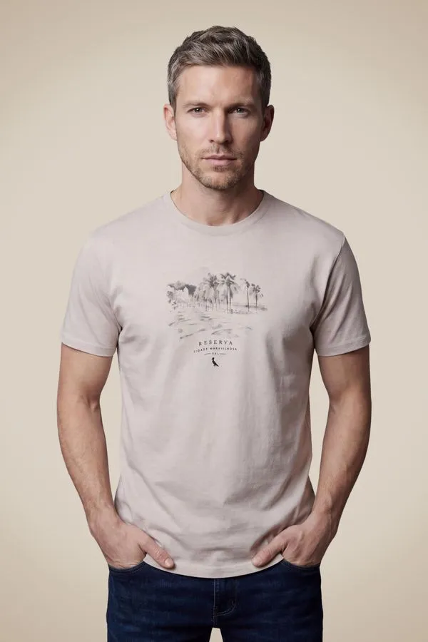 Camiseta Estampada Ondas De Copa Rj Cinza Concreto - G