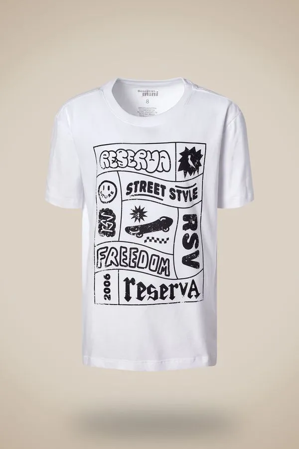 Camiseta Mc Mini Estampada Street Style Branco - 16